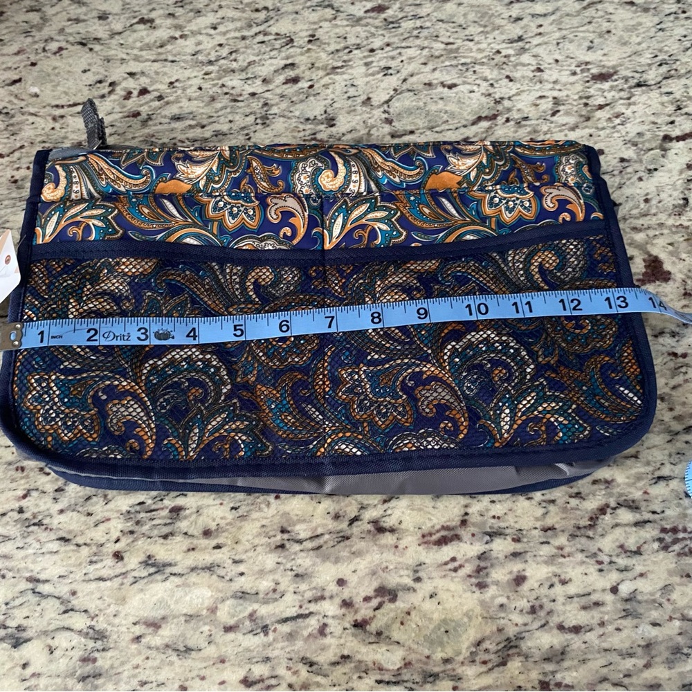 Vercord purse organizer bag travel 13 pockets splash wave paisley new with tags - Picture 7 of 8